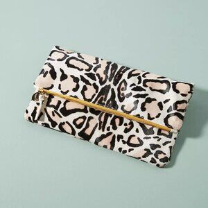 Clare V Calf Hair Printed Animal Print Foldover Clutch Rare Exotic